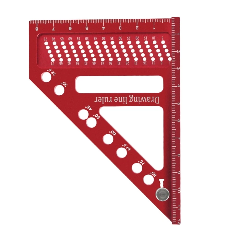 Квадратная линейка для 3D-деревообработки. Линейка разметки положения отверстия.