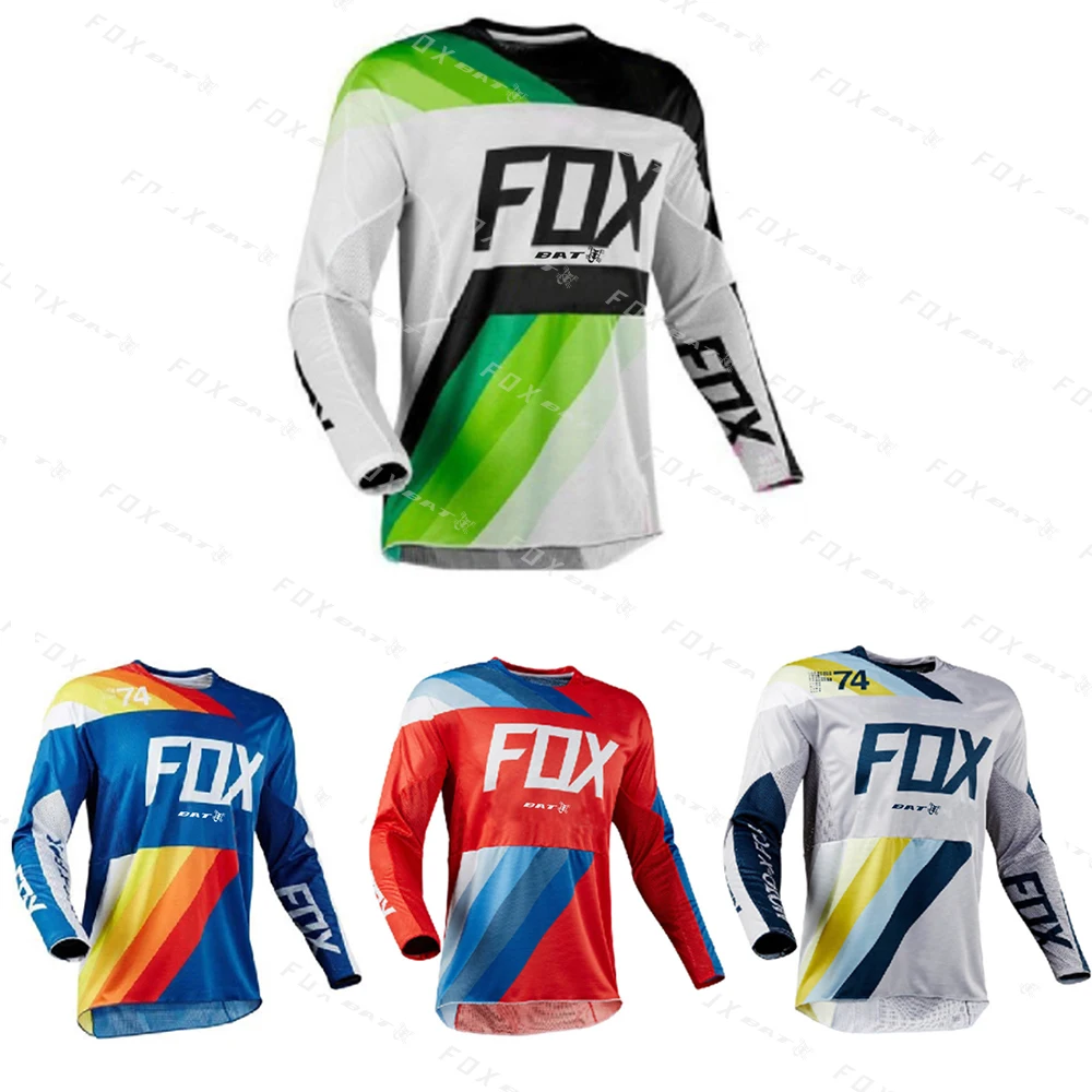 

Men Cycling Quick Dry Motocross Jersey Bat Fox Motocross Mountain Enduro Bike Clothing Downhill Mountain Bike MTB Shirts Offroad