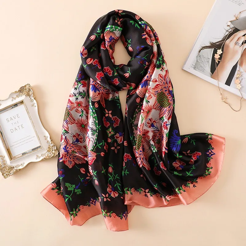 

Китайский роскошный бренд H043, летний и зимний женский теплый хороший шарф, модные шелковые шарфы, женские шали, шейный платок, пляжные шарфы с принтом