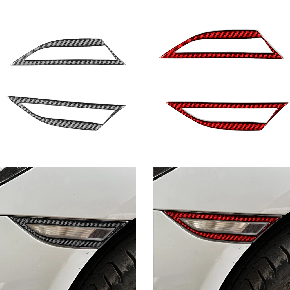 

For Porsche 718 982 Cayman Boxster T S GTS GT4 Spyder RS Car Turn Signal Sticker Real Carbon Fiber Trim Accessories