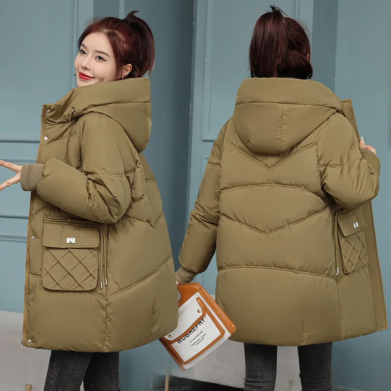 

2023 New Hot Women Parkas Winter Jacket Ladies Casual Long Coats Hooded Cotton Padded Parkas Female Casual Warm Coat Outwear