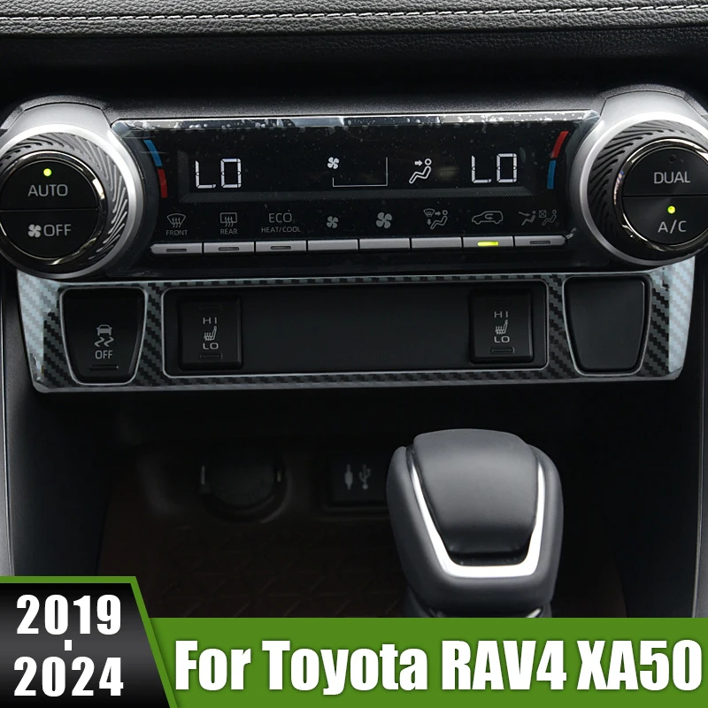 

For Toyota RAV4 XA50 2019 2020 2021 2022 2023 2024 RAV 4 Hybrid Stainless Car Central Control Panel Cover Seat Heat Button Trim