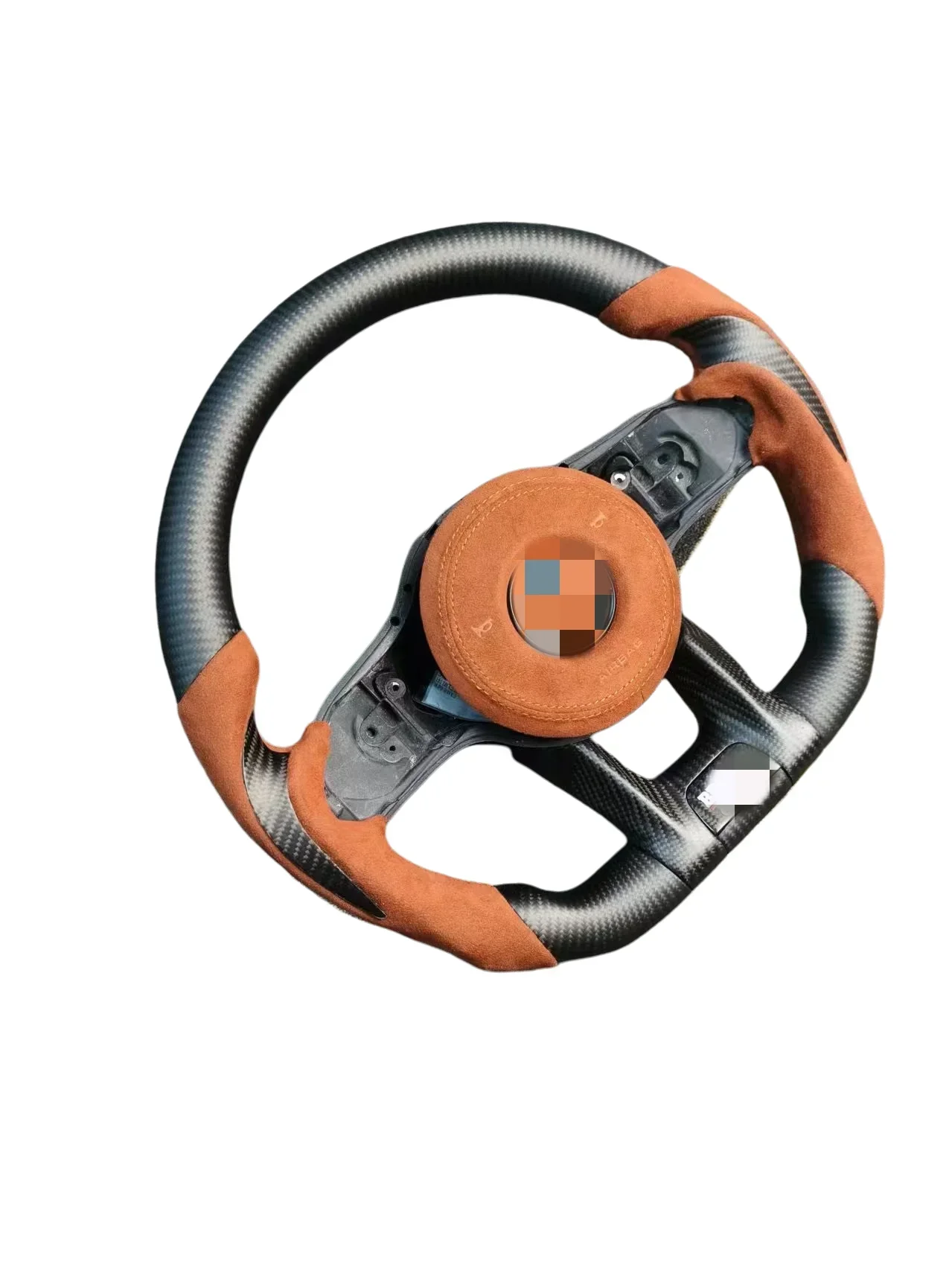 Рулевое колесо из углеродного волокна с глянцевым покрытием красного цвета для