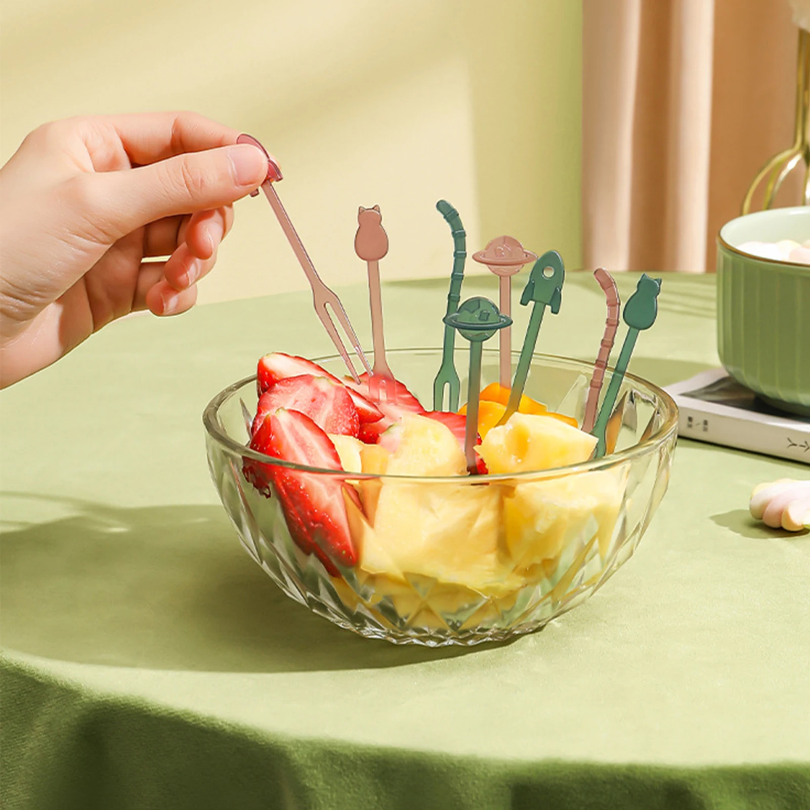 

36Pcs Mini Fruit Fork with Holder for Kids Children Snack Cake Dessert Pick Toothpick Bento Lunches Party Fruit Forks Food Picks