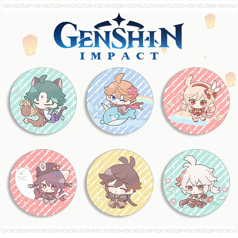 

Qv 58 мм брошь для игры в интернете Genshin Impact Pin Косплей Ganyu Xiao Zhongli значки аксессуары для одежды рюкзак украшение подарок