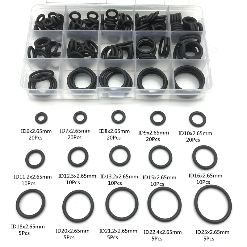 

175pcs Thickness CS 2.65mm O-ring Set Sealing Ring Oil Resistant And High Temperature Resistant Nitrile Rubber Seals Gasket Ring