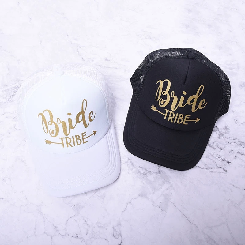 

Bride Tribe Letter Printing Mesh Wedding Party Trucker Cap Men Summer Sun Protection Outdoor Women Baseball Cap Dad Hat
