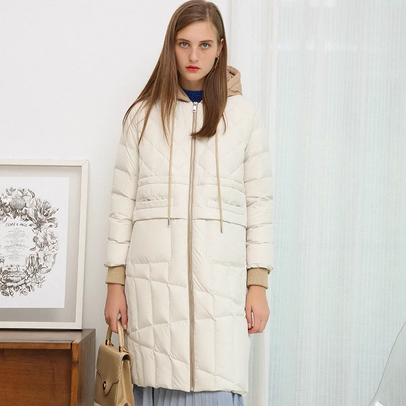 DEODAR Winter Women 90% White Duck Down Jacket Ultra Light Casual Warm Windproof Outwear Fashion Long Hooded Lady Clothes Black