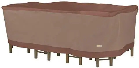 

Ultimate Waterproof 125 Inch Rectangular/Oval Table with Chairs Cover, 127"W x 84"D x 32"H, Mocha Cappuccino