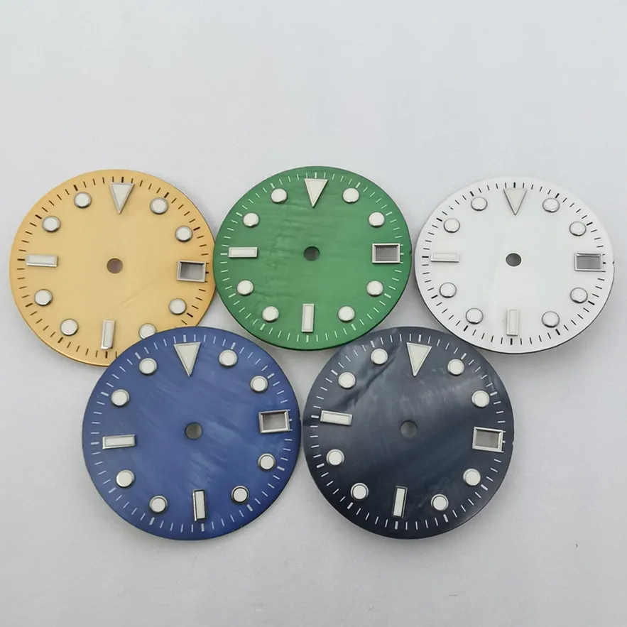 

28.5mm Shell Watch Dial In Various Colors To Fit Japanese Nh35 Nh36 Automatic Movement