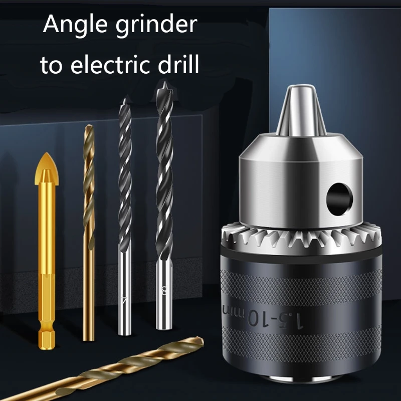 

Heavy Duty Drill Chuck Multi-functional Three-jaw Drill Chuck 1.5-10mm Drill Chuck Adapter Converter Not Easy to Slip M4YD