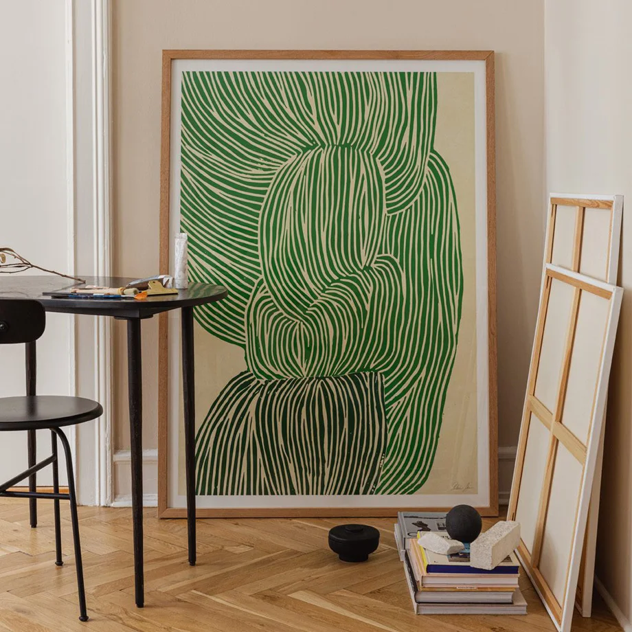 Абстрактная изогнутая Геометрическая ваза настенная Картина на холсте