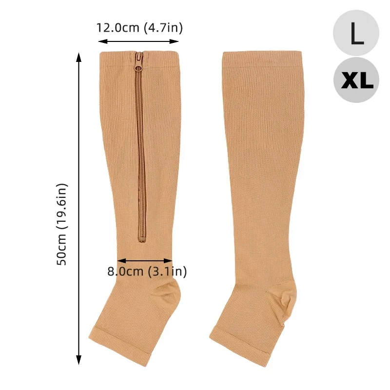 Zipper Compression Socks 20 Pairs Cycling Socks Running Women's Slim Sleeping Beauty Legs Varicose Vein Prevention Socks