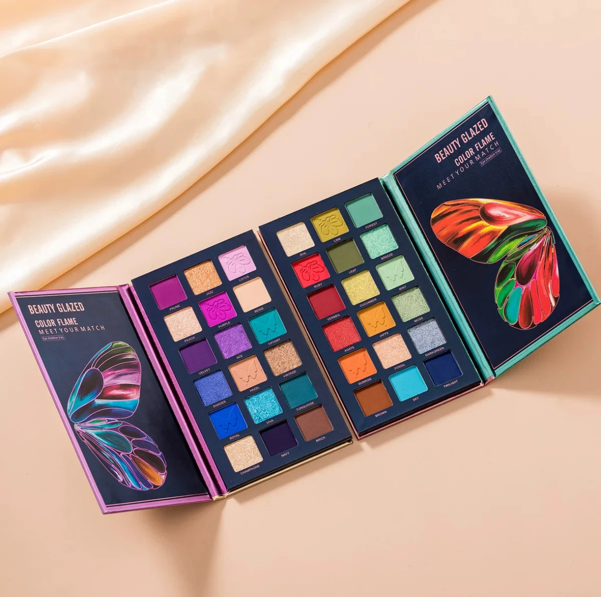 BEAUTY GLAZED 18 цветов Бабочка Тени для век пластина синие красные крутые теплые