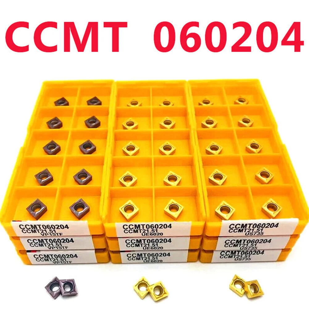 

10pcs CCMT060204 VP15TF/UE6020/US735 Internal Turning Tool Carbide Insert Lathe Tool CNC Metal Lathe Tool Cutting Turning Insert