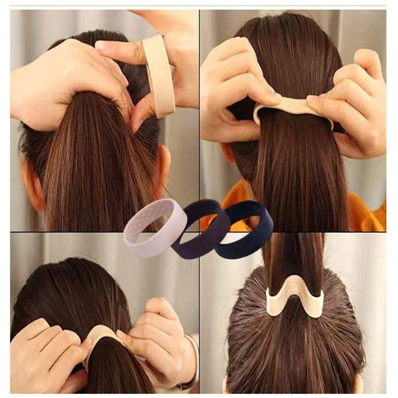 Foldable Multifunction Hairband Girl Silicon Hair Tie Elastic Women Ponytail Stationary Hair Loop Simple Coil Hair Accessories