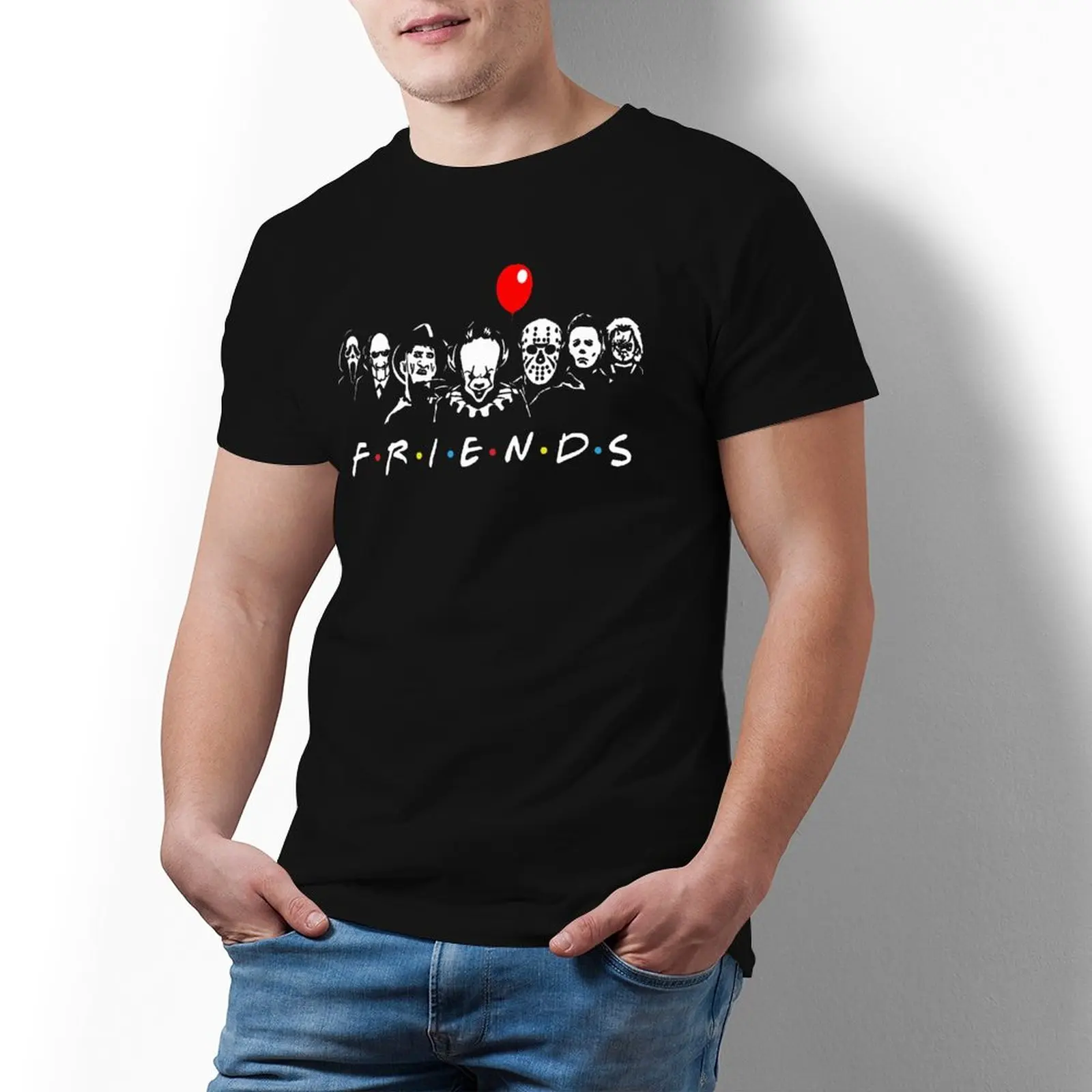 

Friends Jason Voorhees T-Shirts Movie Figure Vintage T Shirts Crew Neck Graphic Cotton Tee Shirt Funny Couple Clothing Big Size