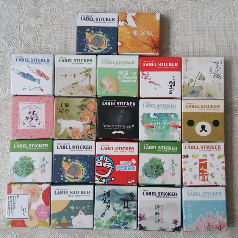 

40 packs Mini Cartoon Paper Sticker Decoration Decal Diy Album Scrapbooking Seal Kawaii Stationery Gift Escol Label