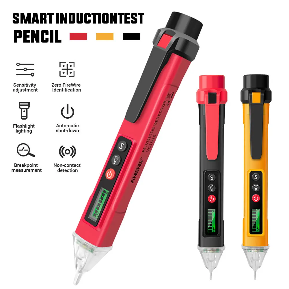 

ANENG VC1010 цифровой умный необычный измеритель напряжения 12-1000 В, тестовый карандаш с электрическим датчиком