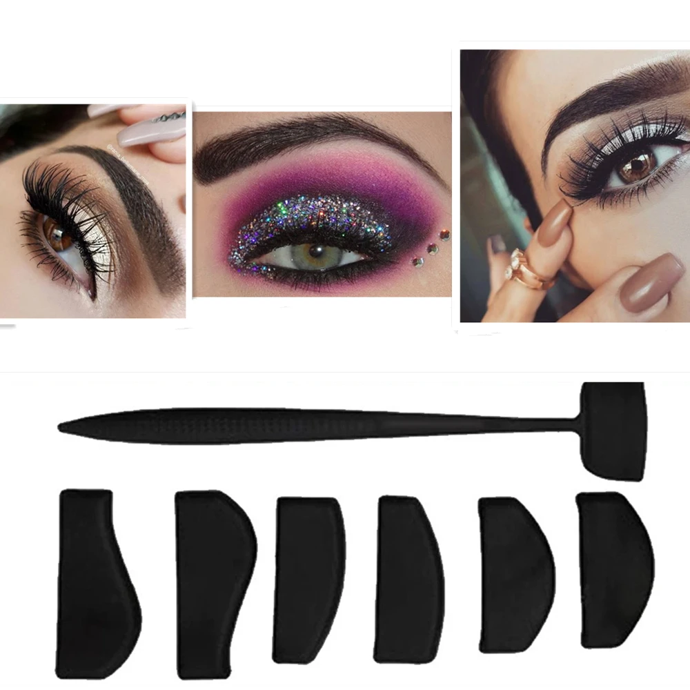 

Sdotter 6 In 1 Eyes Makeup Stencils Eyeshadow Stencils Silicone Eyeshadow Pad Eyes Makeup Stamp Eyes Makeup Applicator Eyeliner