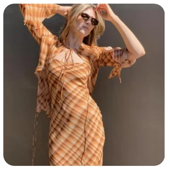 2023 New Women Sexy Strapless Geometric Print Silk Long Dress + Lace Up Silk Shirt Tops
