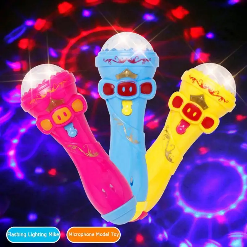 

Funny Lighting Toys Kids Jouet Bebe Flash Microphone Model Cute Mini Wireless Music Karaoke Luminous Toys for Baby Model Gift
