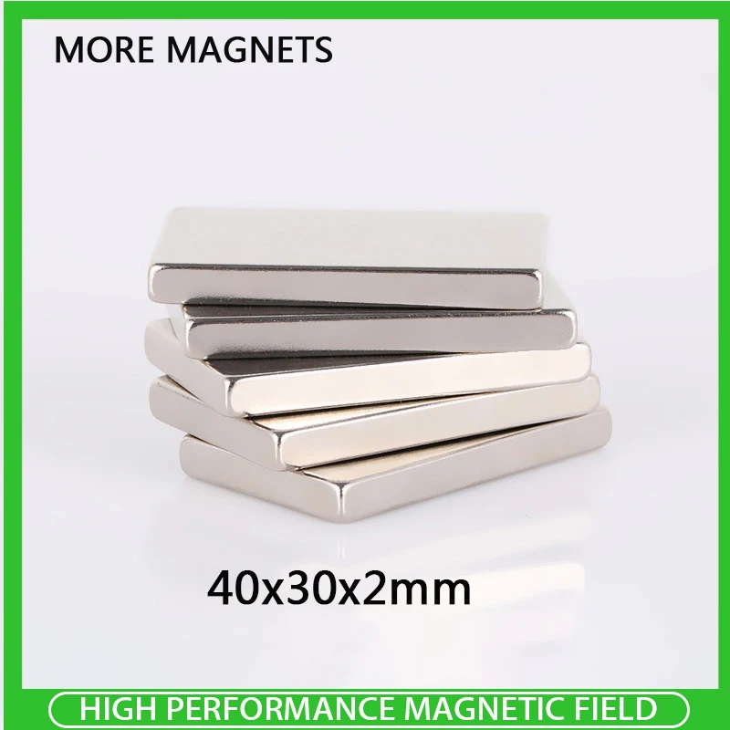 

1~30PCS 40x30x2mm Super Cuboid Block Magnets 40mm x 30mm x 2mm Neodymium Magnet N35 Permanent NdFeB Strong Magnetic 40*30*2mm