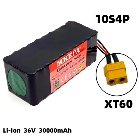 Литиевая батарея 10S4P 36 В 30000 мАч для электрического скутера, аккумулятор 18650, аккумулятор 36 в 30 Ач для электрического скутера, аккумулятор 36 В