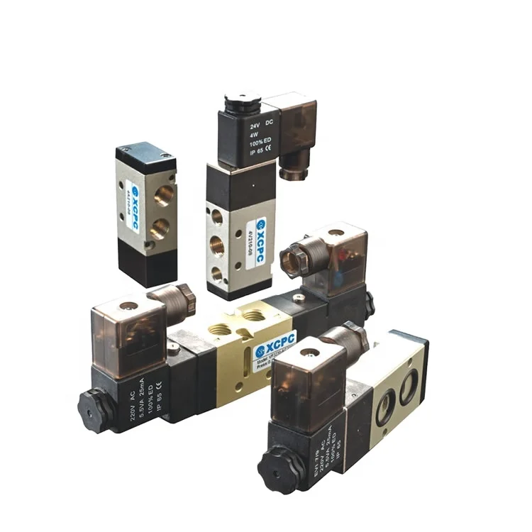 

China Manufacturer Aluminum Electrovalve DC24V Directional 5/2 Way Pneumatic Air Solenoid Valve