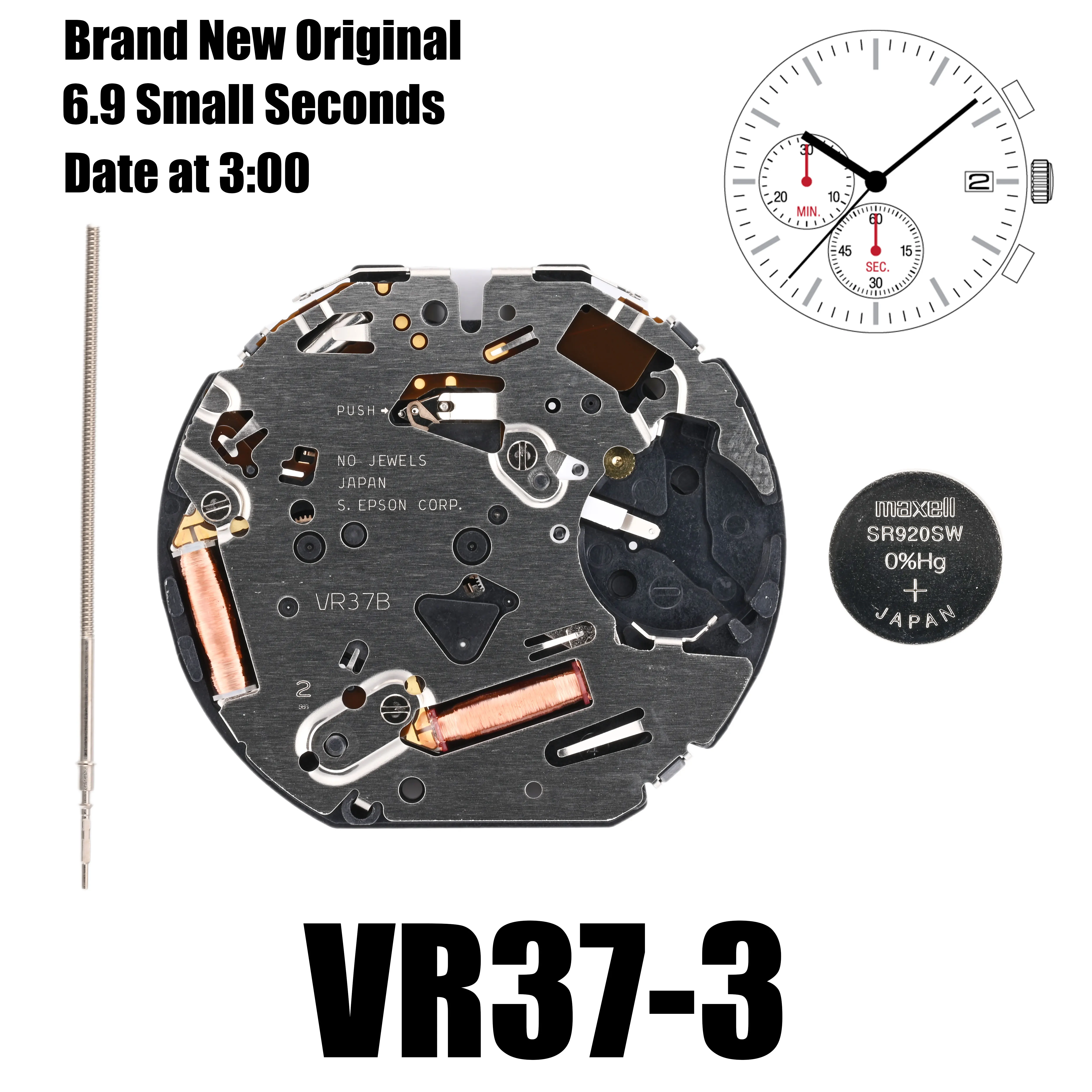 Новый механизм VR37 VR37B/A хронограф с движением VR32B/A кварцевый 6 9 маленькая секунда