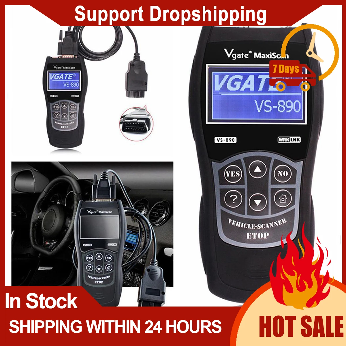 

Интерфейсный модуль Vs890 Obd2, автомобильный диагностический сканер, многоязычный считыватель кодов автомобиля, инструмент для диагностики неисправностей, автомобильные аксессуары