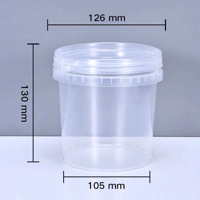 

Empty 1L plastic bucket with Lid Food Grade storage container for candy,honey,water Leakproof Polypropylene pail 10PCS