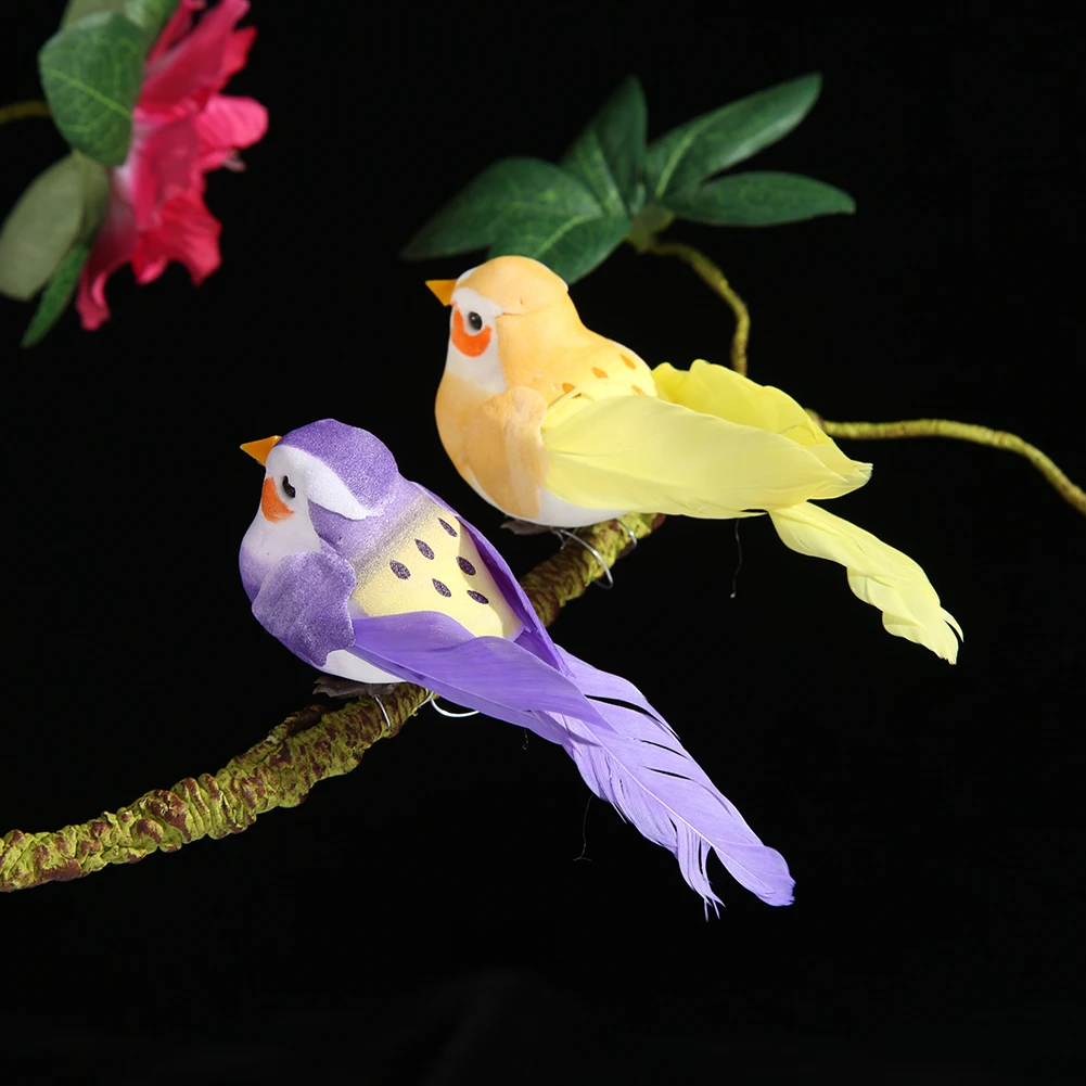 

Птицы с перьями, легкое украшение для сада «сделай сам», Искусственные Пены, голубь в горошек для домашнего садового украшения