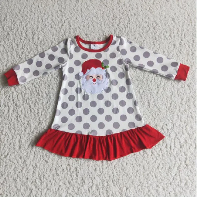 

Новая модная стильная Рождественская юбка в горошек на весну и осень оптом Детское платье с длинным рукавом Одежда для девочек