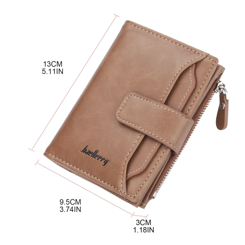 

Men PU Leather Vintage Short Wallet Credit Card Holder Driver's License Case
