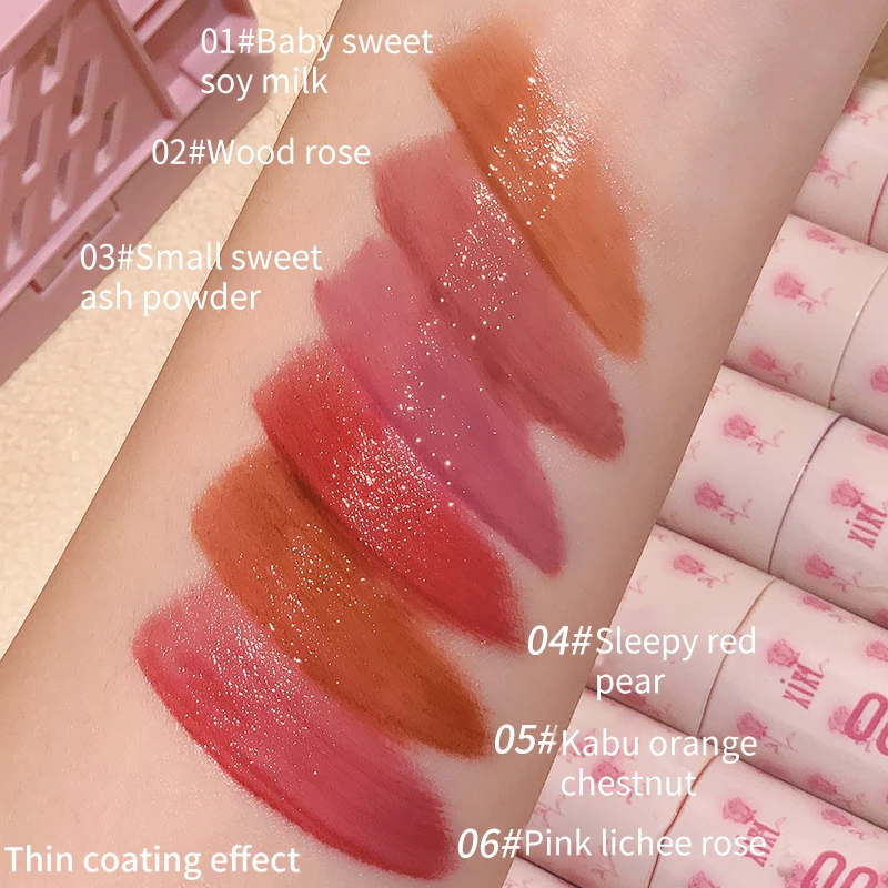

Waterproof Liquid Lipstick Moisturizing Lip Tint Lasting Colored 6 Colors Mirror Water Lip Glaze Cosmetics Watery Jelly Texture