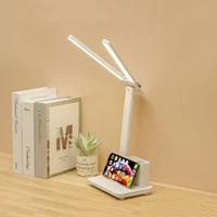 double head type led desk lamp usb 3 color touch dimming foldable rechargeable table light eye protection lights for homeoffice