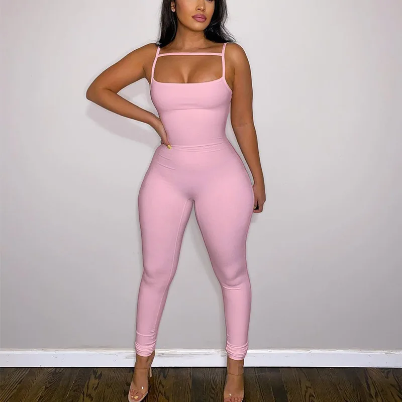 

Solid Irregular Sleeveless Backless Jumpsuit Sexy Bodycon 2022 Summer Elegant Party Night Club Sport Outfits Y2K Romper