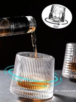 tumbler whiskey glass rotating crystal foreign wine cup rotating decompression beer glass ktv bar home wine bottle drinkware