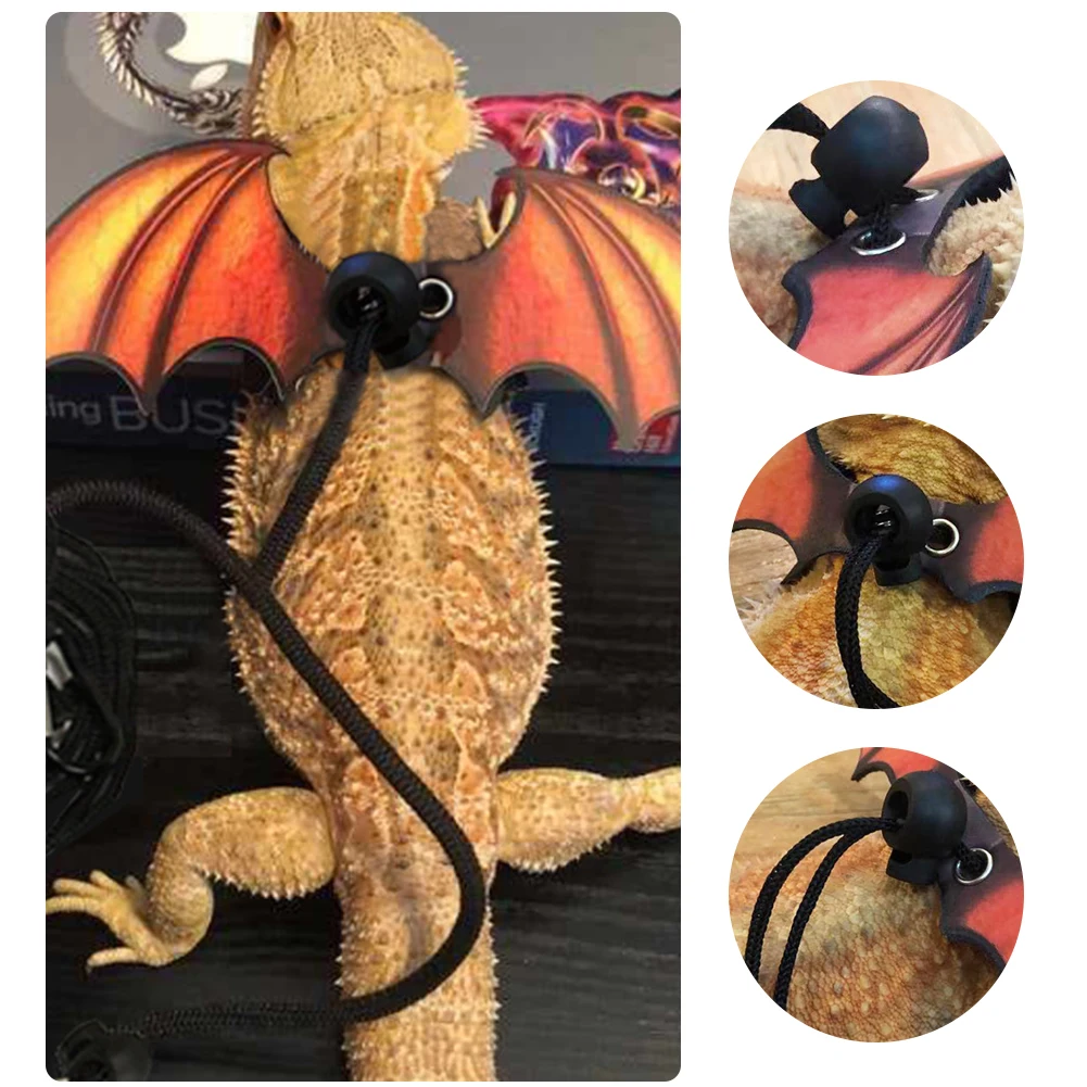 

Adjustable Reptile Leash Critter Lizard Gecko Bearded Dragon Harness Climbing Rope Belt Leash Strap Wings Leash Harness