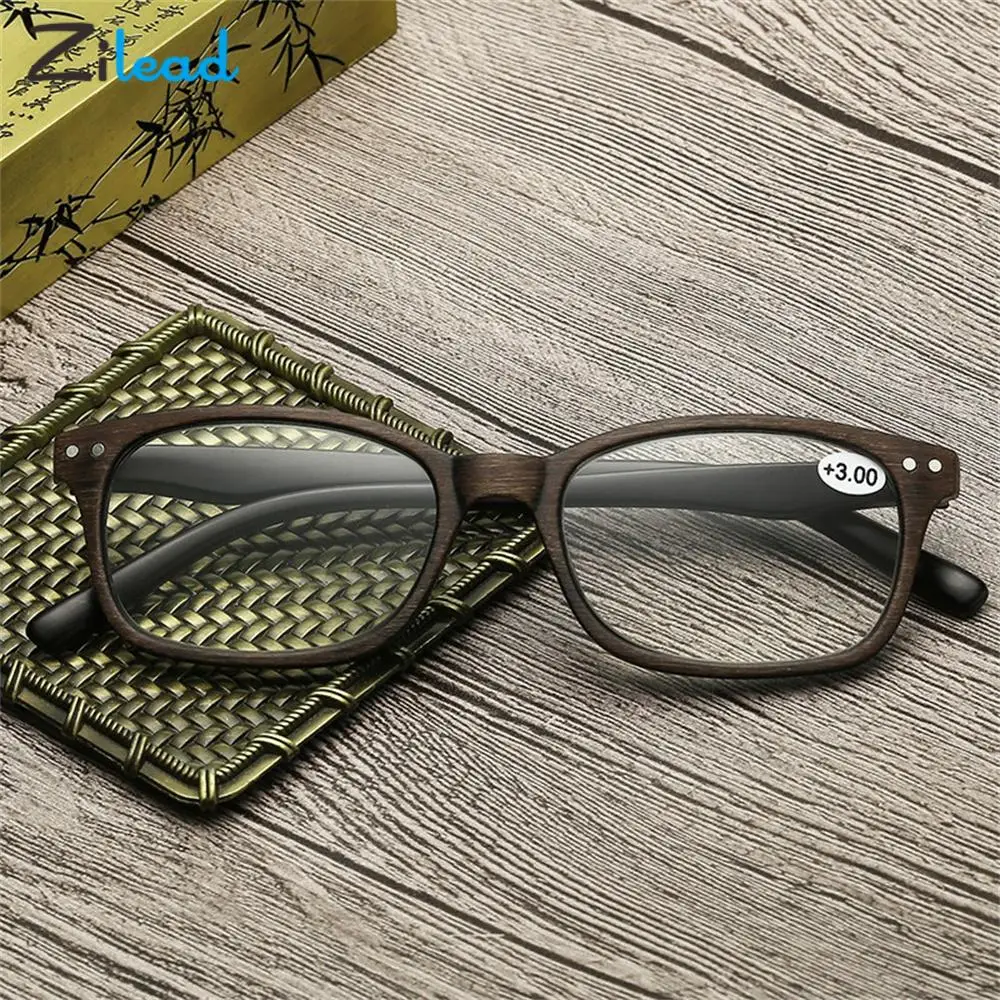 

Zilead Imitation Wood Grain Reading Glasses Women Men Fashion Retro Presbyopic Hyperopia Eyeglasses Unisex HD Reading Eyewear