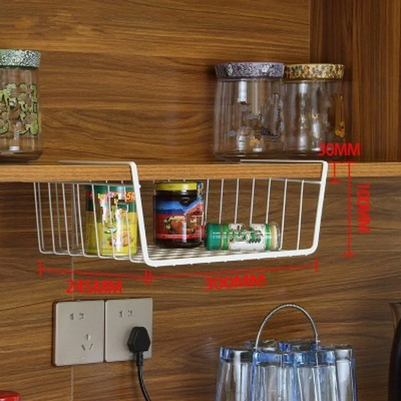 Настольная полка-держатель для шкафа сетчатая корзина органайзер стола бытовой