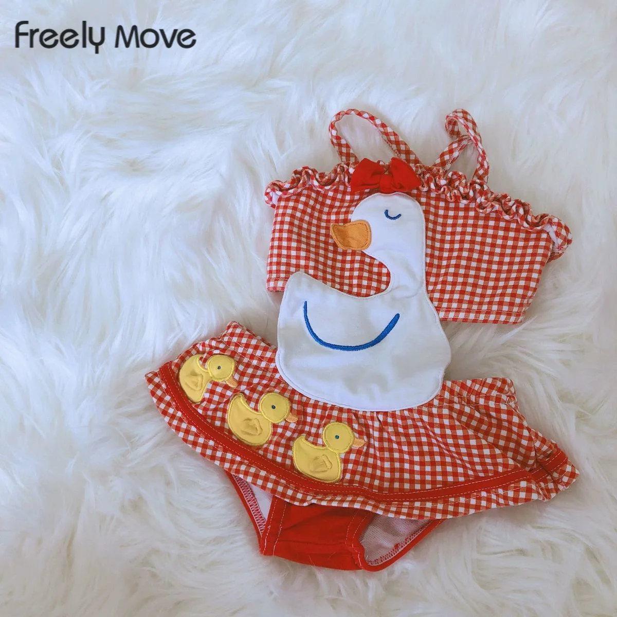 

Freely Move Cute Kids Baby Girl Swimming Romper Swimsuit Duck Print Summer Toddler Beachwear Swimswear Baby Girl Bathing Suit