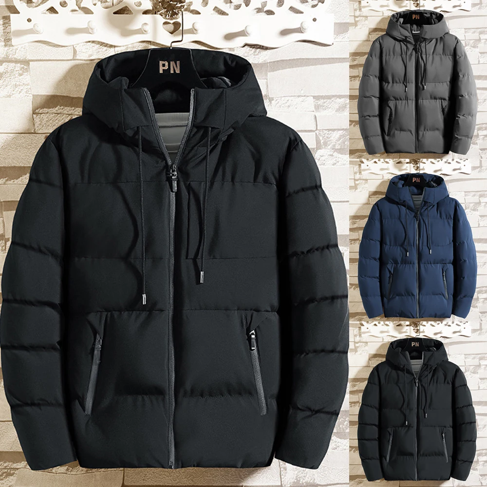 

Men 2021 Winter Casual Thick Warm Waterproof Jacket Parkas Men Autumn New Outwear Windproof Hat Hooded Parkas Jacket Men