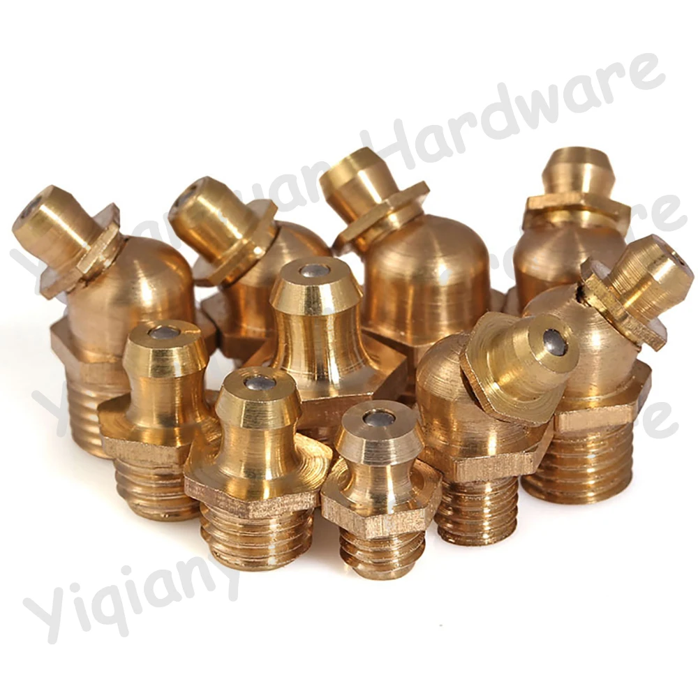 Латунные смазочные соски DIN71412 M3 ~ M16 10 шт. конусный Тип 45 ° 90 и прямые фитинги для