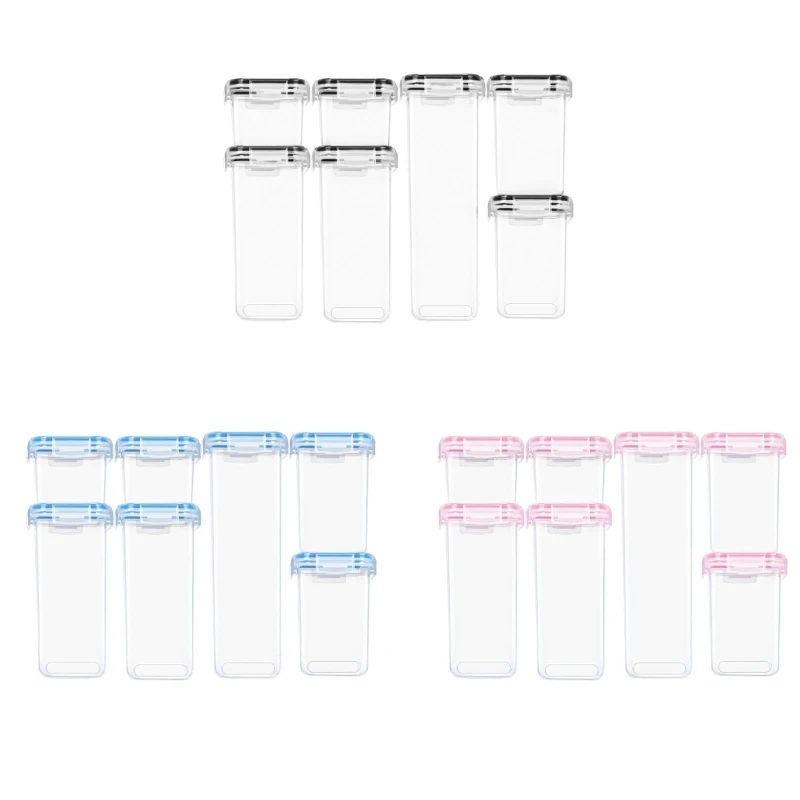 

7pcs Food Storage Box Container Set Kitchen Transparent Jar for Cereal L21C