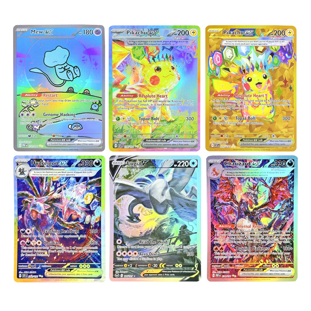 Фото Голографическая коллекция игр, коллекция PTCG Proxy Cards Charizard Pikachu Mew EX Singl PKM, фольгированные карты, PROXY Card №1