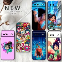 winthrop wreck it ralph phone case for google pixel 7 6 pro 6a 5a 5 4 4a xl 5g black shell soft silicone fundas coque capa