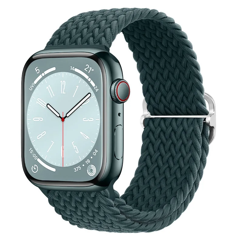 Suitable for Apple Watch 49mm45mm44mm42mm Leisure Nylon Woven Elastic Integrated Sliding Buckle Wristband