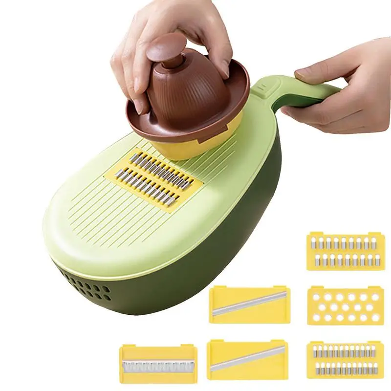 Fruit And Vegetable Grater Avocado Shape Multifunctional Peeler With Storage Box For Nutmeg Chocolate Fruits Vegetables